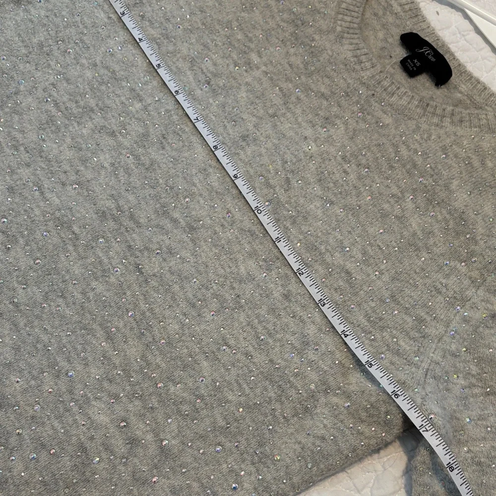 J. Crew Light Gray Sweater with Sparkle Accents - xs NWT - Picture 12 of 16